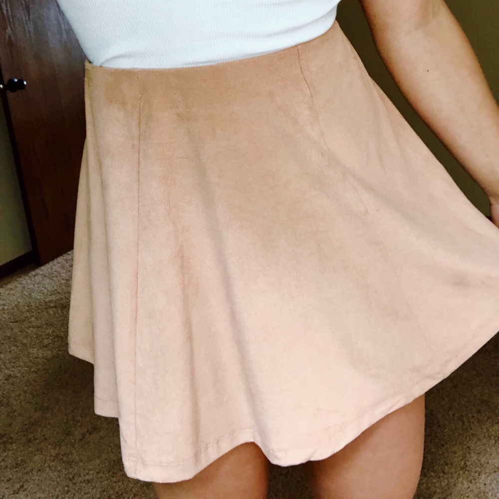 Pink Suede Skirt
